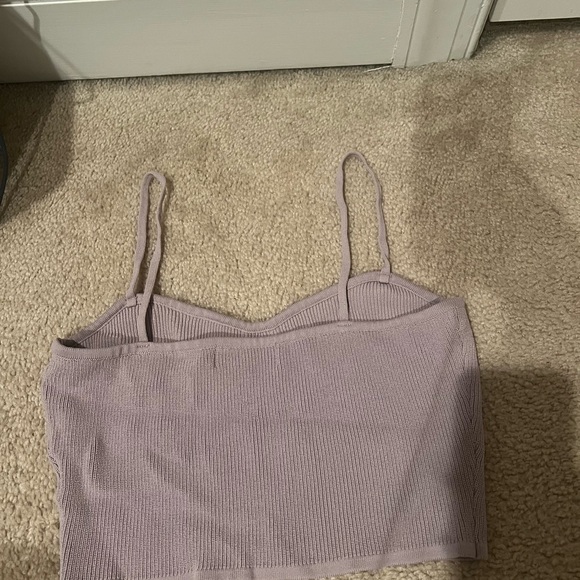 Signature Lavender Ribbed Crop Top - Picture 2 of 4